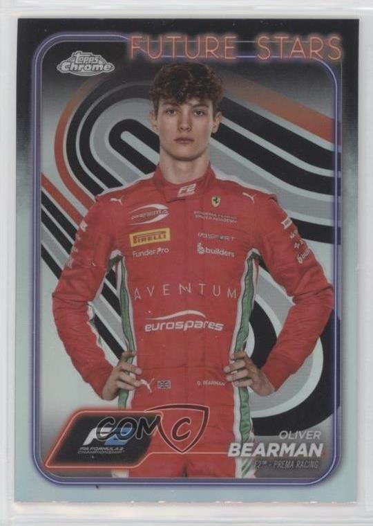 2024 Chrome Formula 1 F2 Drivers Future Stars Refractor Oliver Bearman #21 03mh