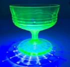1 Anchor Hocking Circle Green Uranium Sherbert Vaseline Low