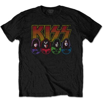 T-Shirt Kiss Logo, Faces Icons schwarz NEU OFFIZIELL