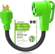 4 Prong 30 Amp to 50 Amp Generator to RV/EV Adapter Cord, NEMA L14-30P to NEMA 1