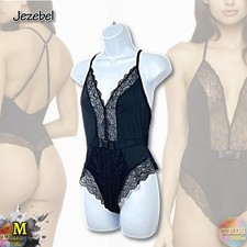 NWT Jezebel Women's Size M Henny Lace Bodysuit, Adjustable Straps