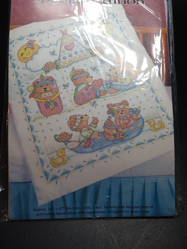 Nuevo kit de edredón punto de cruz Bucilla Cuddly Friends #64653 de colección Foto 4 de 4