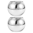  2pcs Modern Elegant Glass Flower Vase Set - Round Shape Hydroponic Planter