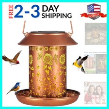 Sunflower Solar Bird Feeder for Outdoors Hanging Solar Lanterns Waterproof Me...