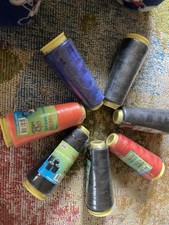 Large 1000M Sewing Thread Lot NOS 7pc Lot Mixed Colors Sewing Thread Lot Lot E