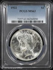 1922-P $1 Peace Silver Dollar PCGS MS 63 | Uncirculated UNC
