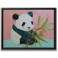 Cute Panda Canvas Print Kids Room Decor Whimsical Wall Art for Youthful Style