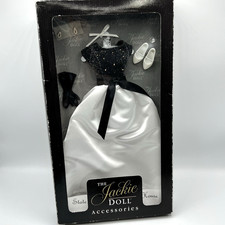 Franklin Mint Jackie Kennedy Doll Outfit Accessories Black White Gown Ensemble