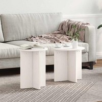 Kaffeetisch Set 2 Pcs Weiß 41,5 X 41,5 X 41 Cm Massivkiefer