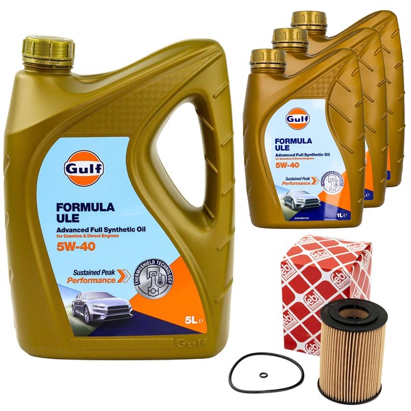 MotoröL Set Gulf Formula ULE 5W-40 8 Liter + ÖLfilter FüR Mercedes-Benz CLS-image