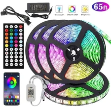 100ft-16ft LED Strip Lights 5050 RGB Bluetooth Color Change Remote for Rooms Bar