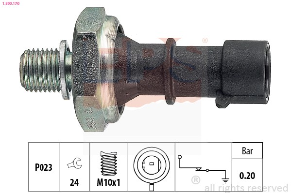 OIL PRESSURE SWITCH 1.800.170 FOR VAUXHALL ASTRA/Mk/VI MOKKA CHEVROLET 1.7L 4cyl - Image 5