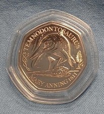 2021 - 50p coin - Temnodontosaurus - Mary Anning Collection - BUNC