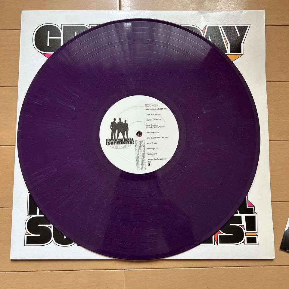 Green Day International Superhits Purple Vinyl Record Used Compilation Album - Image 3 of 4