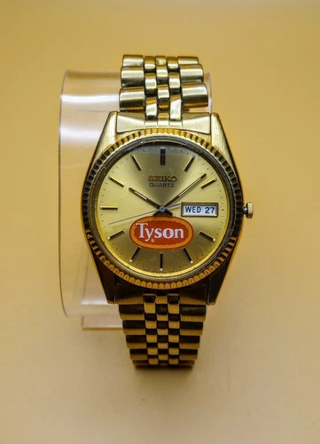 Rare Vintage Seiko 7N43-8111 Day/Date 36 MM Watch With "Tyson" Logo- New Battery