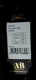 New NWT Dita Von Teese underwire bra Delfina 12E 34E black lace