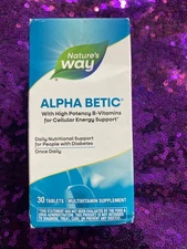 Nature's Way Alpha Betic, Diabetic Multivitamin Daily Nutritional Support 30 Tab