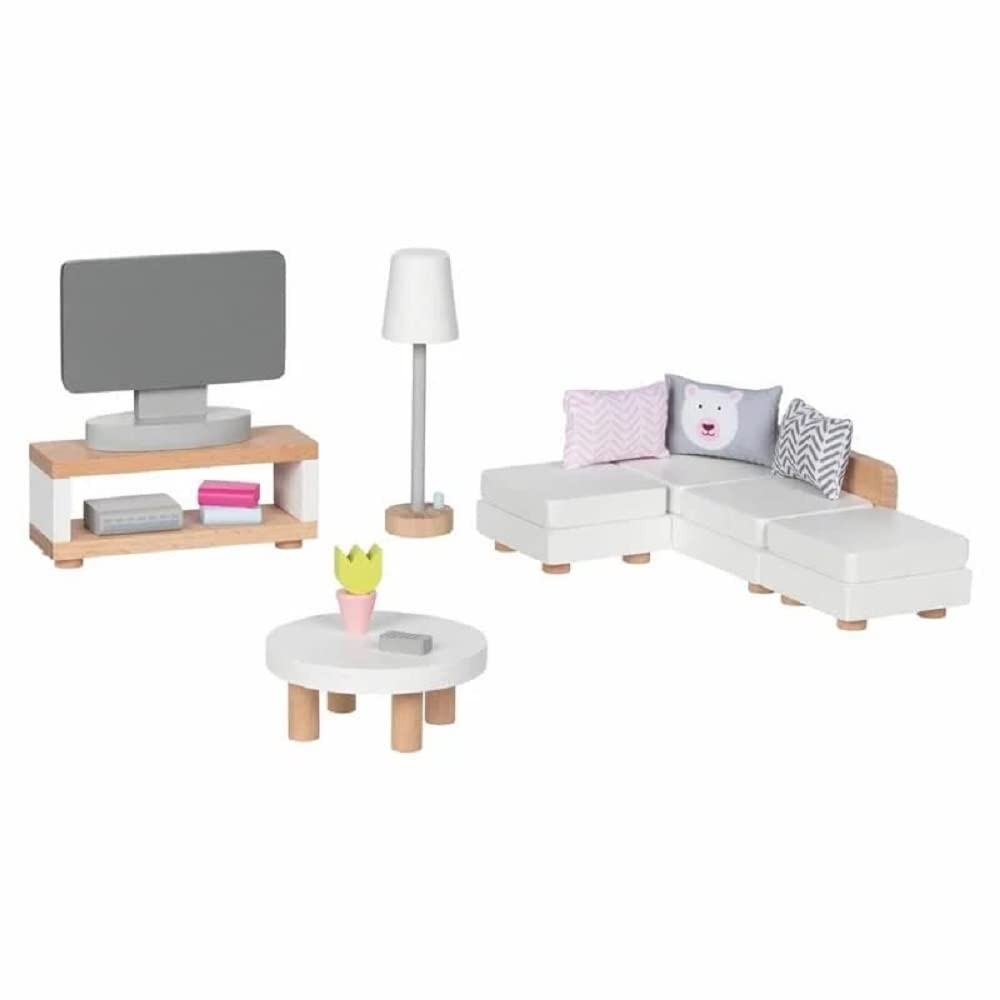 Goki 51494 - Puppenmbel Style Wohnzimmer - Wohnzimmerausstattung fr das Puppe 8090₽