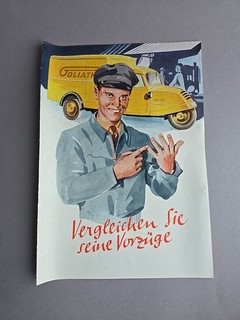 Original lot brochures folder Goliath Borgward tricycle cars vintage Bremen