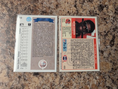 Deion Sanders Rookie Lot RC Cowboys Yankees HOF 1989 Pro Set 1990 Upper Deck - Picture 2 of 2