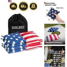 Cornhole Bags Set of 8 Regulation Weight Size Includes Carry Case
