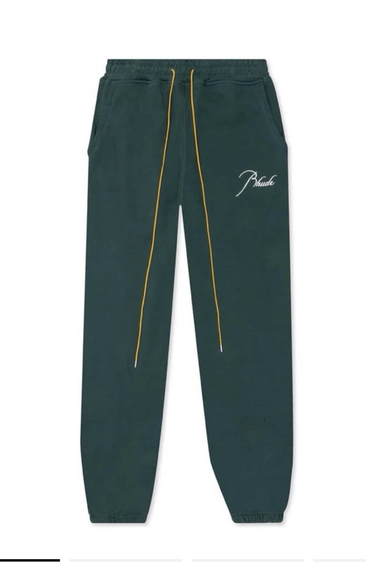 RHUDE Terry Sweatpants Hunter Green Size Medium