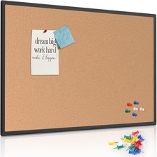 Board2by Cork Bulletin Board 48" x 36" with Black Aluminum Frame