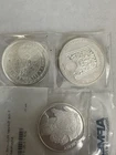 THREE  1 oz .999  Fine Silver Rounds 3 Troy ounces of Silver