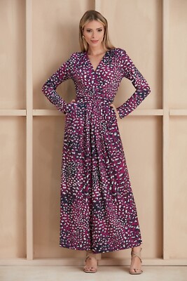 Purple Black White Navy Blue Summer Party Wedding Guest V-neck