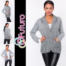 Ladies Jacket With Buttons & Pockets Long Sleeve Blazer Coat Size 8-12 Ft1446