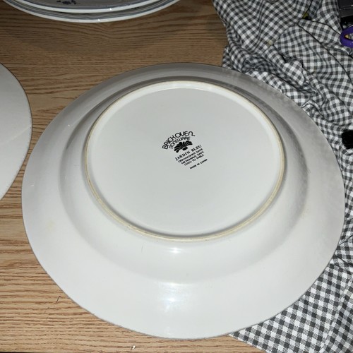 Jardin Bleu Brick Oven Dinner Plate 11" Blue Flower Design Stoneware Set Of 2 - Picture 14 of 17