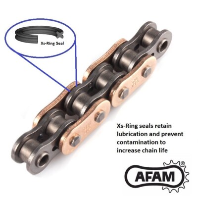 Kawasaki Ninja ZX6R 07-16 AFAM XHR Hyper-HD Gold X-Ring Chain + HA