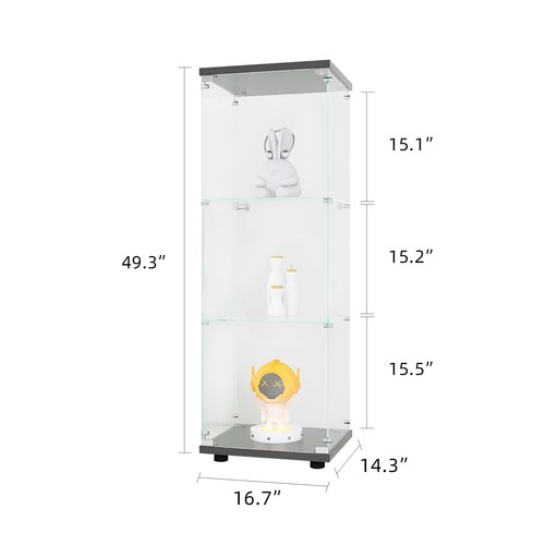 Vitrine Hartglas Vitrinenschrank Kommode Standregal Anrichte Schrank Glasvitrine - Bild 5 von 12