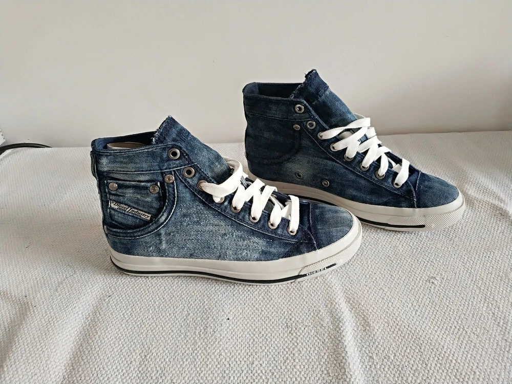 kærlighed Venlighed Foster Diesel Exposure IV W Women&#039;s Denim Sneakers High Top Italy | eBay