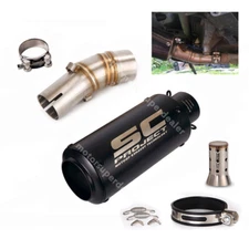 Slip on Muffler Black Exhaust Mid Tail Pipe for Kawasaki ER-6N 2012-16 13 14 15