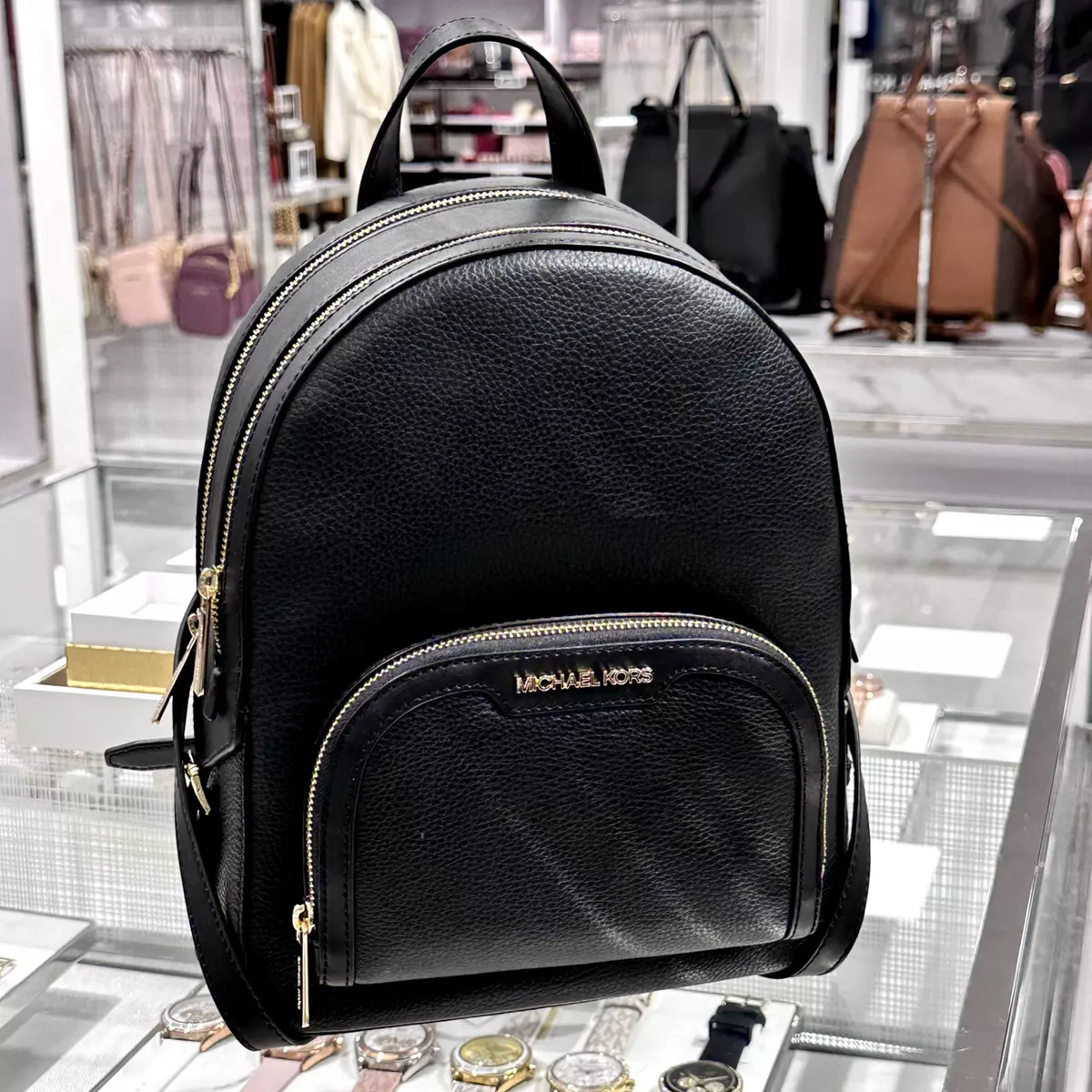 michael kors black backpack