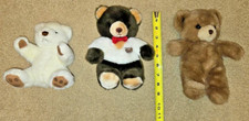 VINTAGE 3pc GUND SUPER PLUSH SMALL CLASSIC TEDDY BEARS 1983/84 IN PERFECT SHAPE 