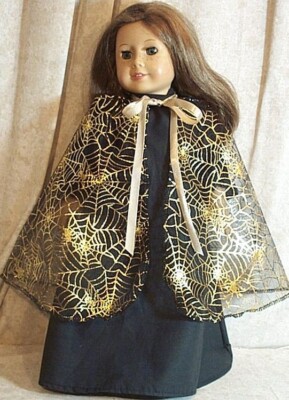 Doll Clothes Made2Fit Girl 18'' in Witch Costume Dress Cape Gold 2 pcs