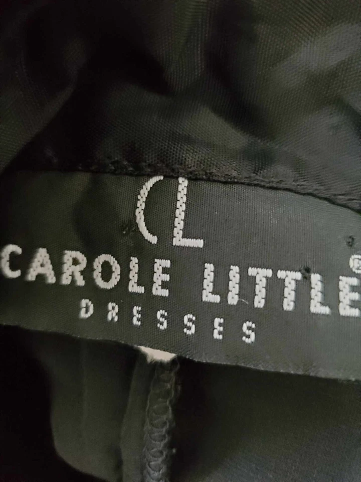 Maxi Vestido De Colección Carole Little Terciopelo Negro Talla 8 Años 80 Hace Años 40 Cerradura Cuello Cuadrado Foto 2 de 4