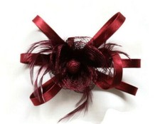 Fascinator flower - Maroon / fascinator hat / derby hat / Tea party headwear