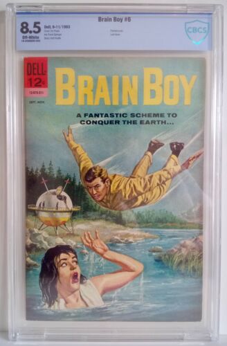 Brain Boy # 6 CBCS ( 8.5 ) 1963 Dell - Key Last Issue - Painted Cover