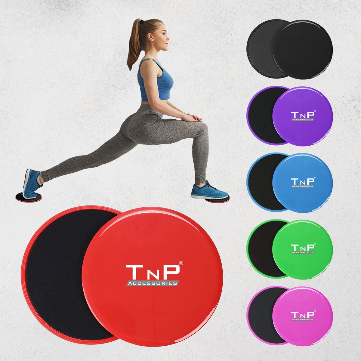 2x Dual Sided Fitness Gliding Discs Core Sliders for Home Gym Abs Leg  Workouts