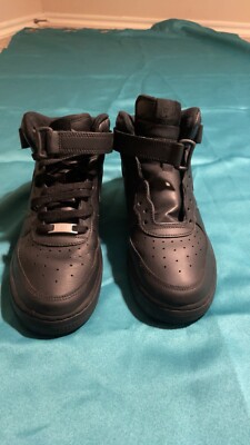 Size 7 - Nike Air Force 1 '07 High Triple Black for sale online | eBay