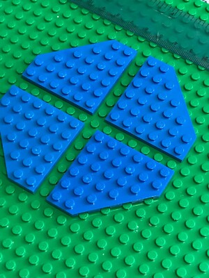 Lego 4 x Technic blau abgewinkelte Grundplatte flache Platine 6 x 6 Pin - Space/Star Wars