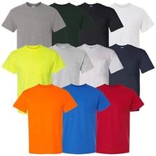 PEACHES Men's S-3XL POCKET Tees 50/50 DryBlend COTTON BLEND T-Shirts