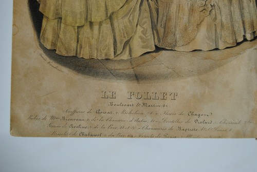 Paris Fashion Antique "LE FOLLET" Etching Anais Coudoure - Picture 3 of 9