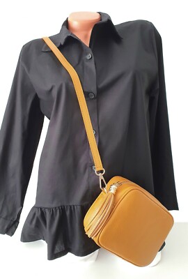 ITALY Damen Umhängetasche Schultertasche Crosbody Bag echt LEDER T-UT4016