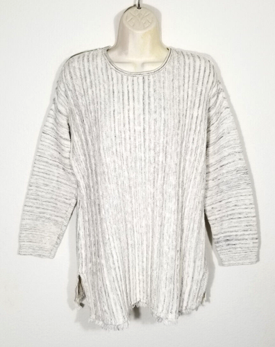 Haut (pull-over) J.JILL Taille PS (Petite) Gris - Manches Longues, Coupe Oversized, Occasion Très Bon état
