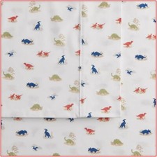 Big One DINOSAURS Sheet Set - 275 tc Cotton Blend 16" Deep - T-Rex Raptor - TWIN