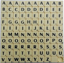 New Scrabble Tiles Letters Ivory/Wood - Pick and Mix Letter Pack Art Game Pieces